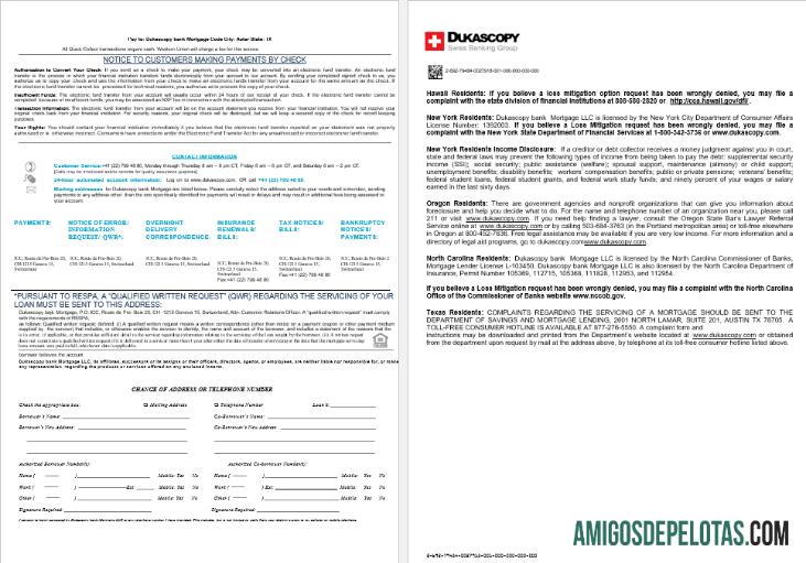 Extrato de empréstimo hipotecário do Banco Dukascopy da Suíça em formatos Word e PDF, 8 páginas 3 4 modelo